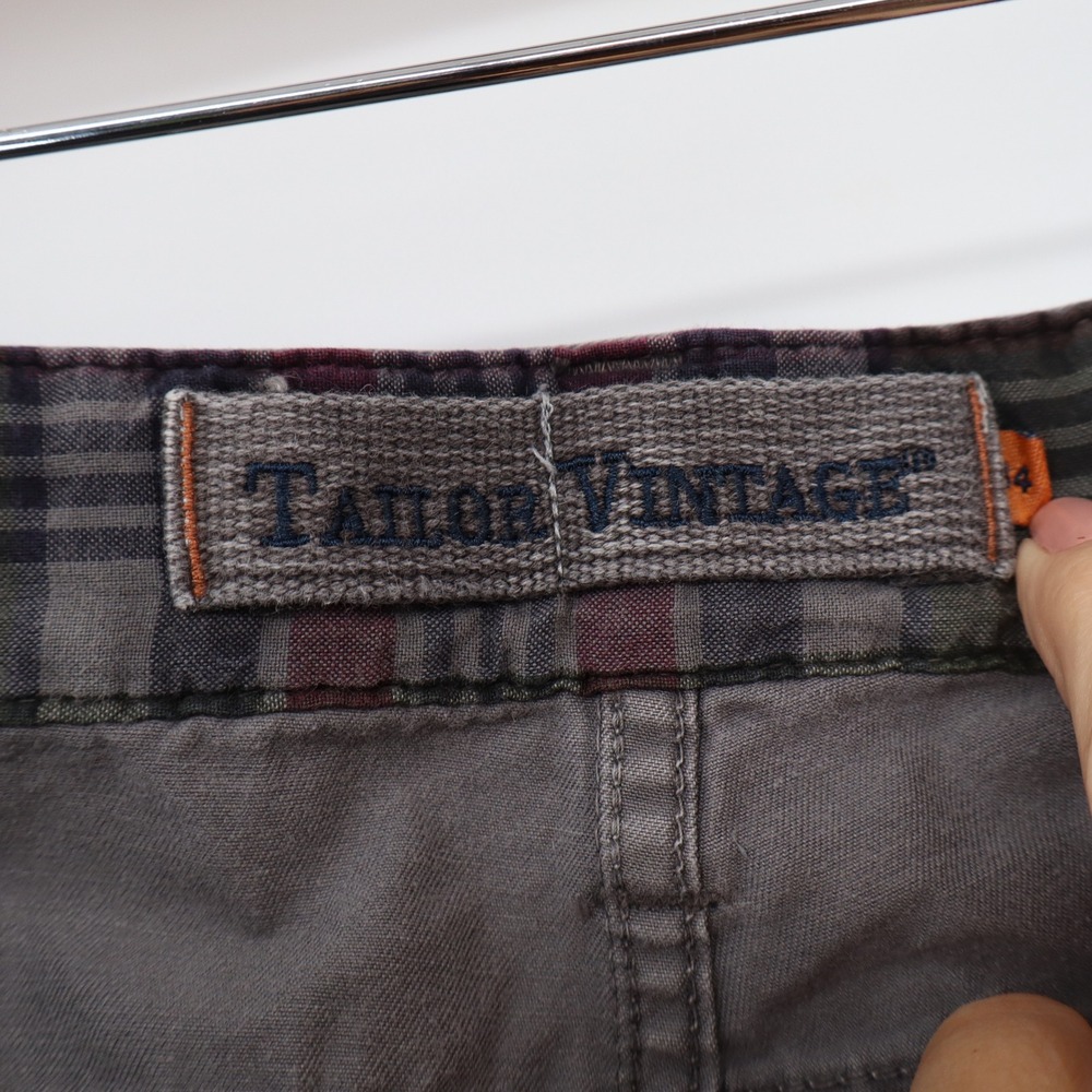 Tailor Vintage Connecticut Originals Mens Grey Cotton Straight Leg Pants Size 34 - Picture 2 of 5